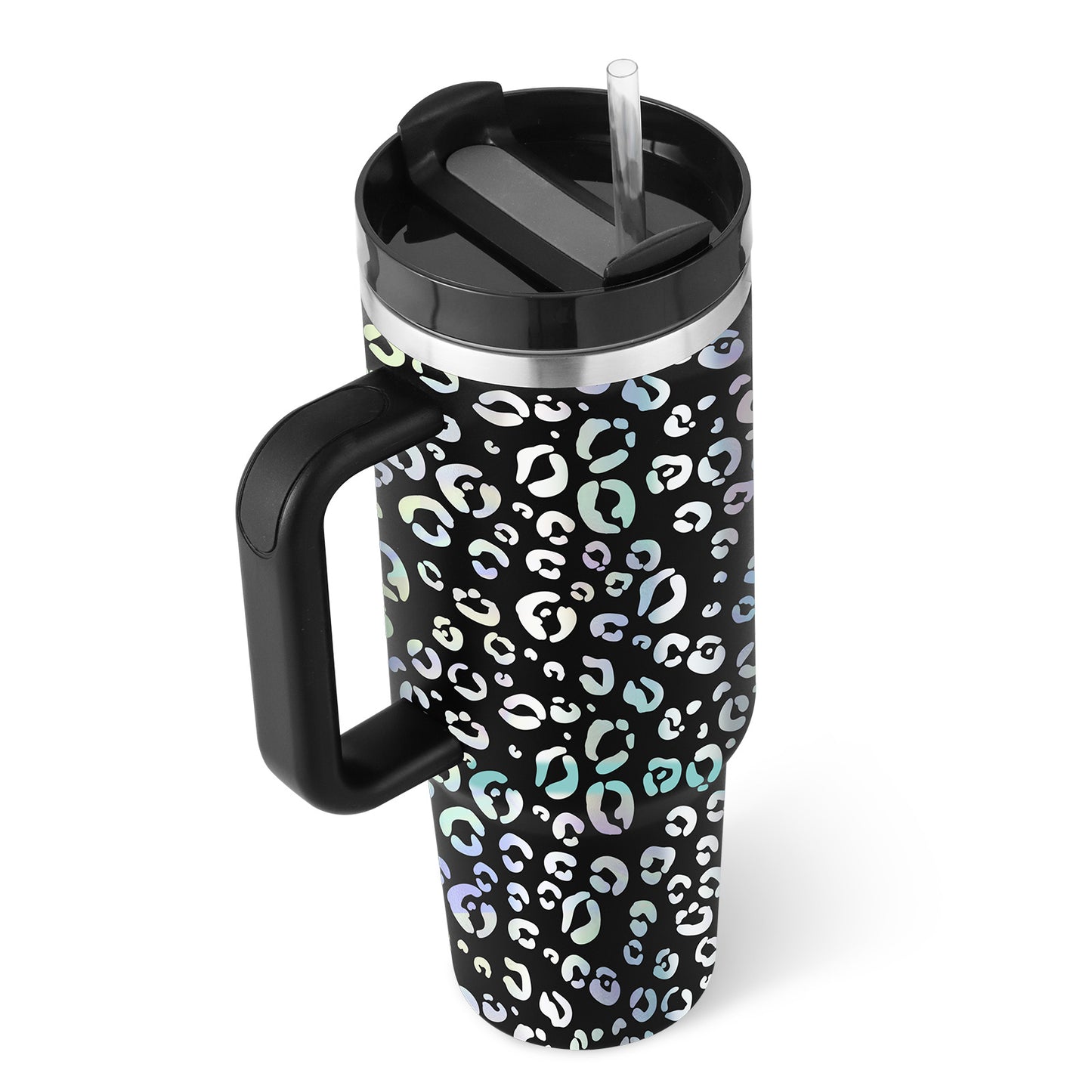 40 Oz Insulated Tumbler with Handle and Straw