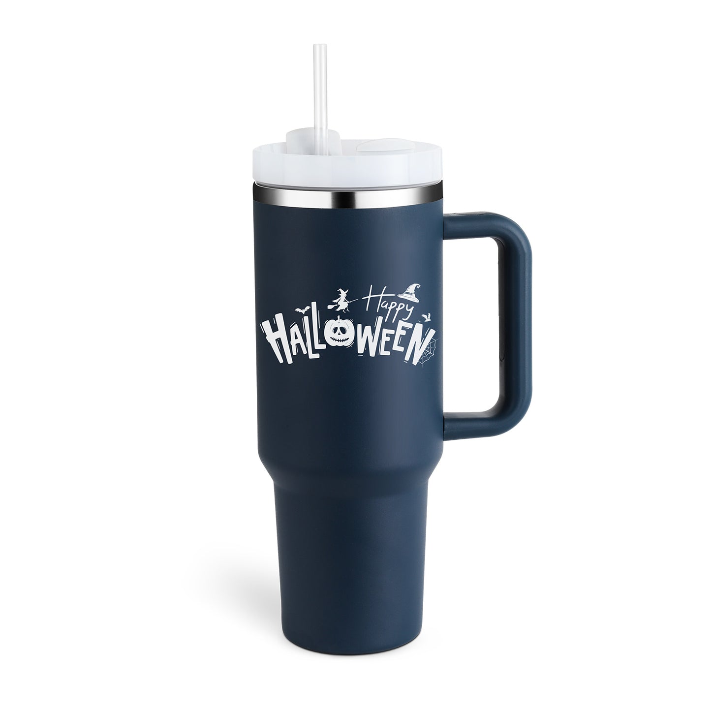 40 Oz Insulated Tumbler with Handle and Straw